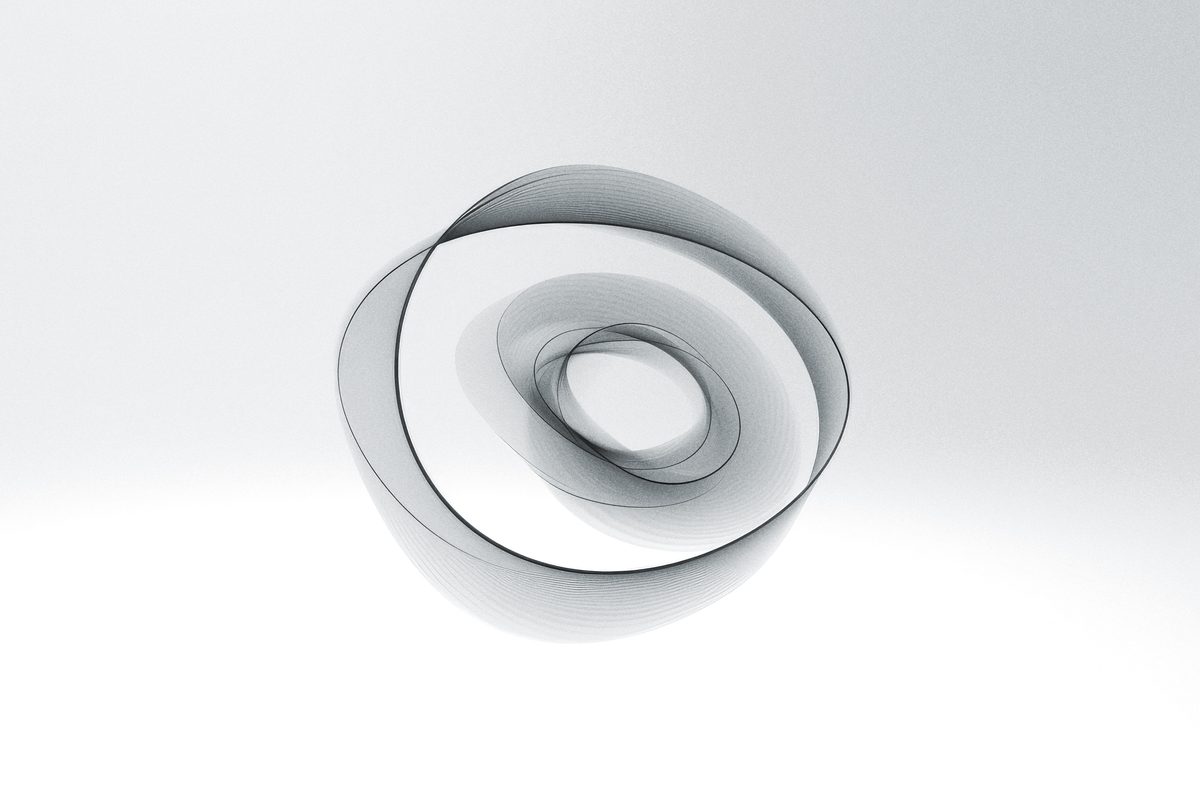 Abstract black rounded art shape on light background