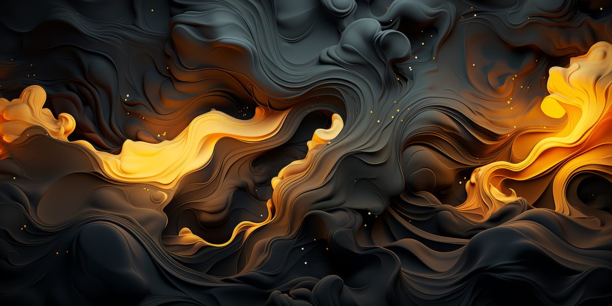 Black and Yellow Abstract  Fluid Background