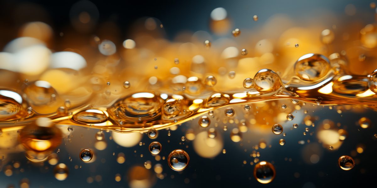 Blurred Flowing Water with Bubbles Background