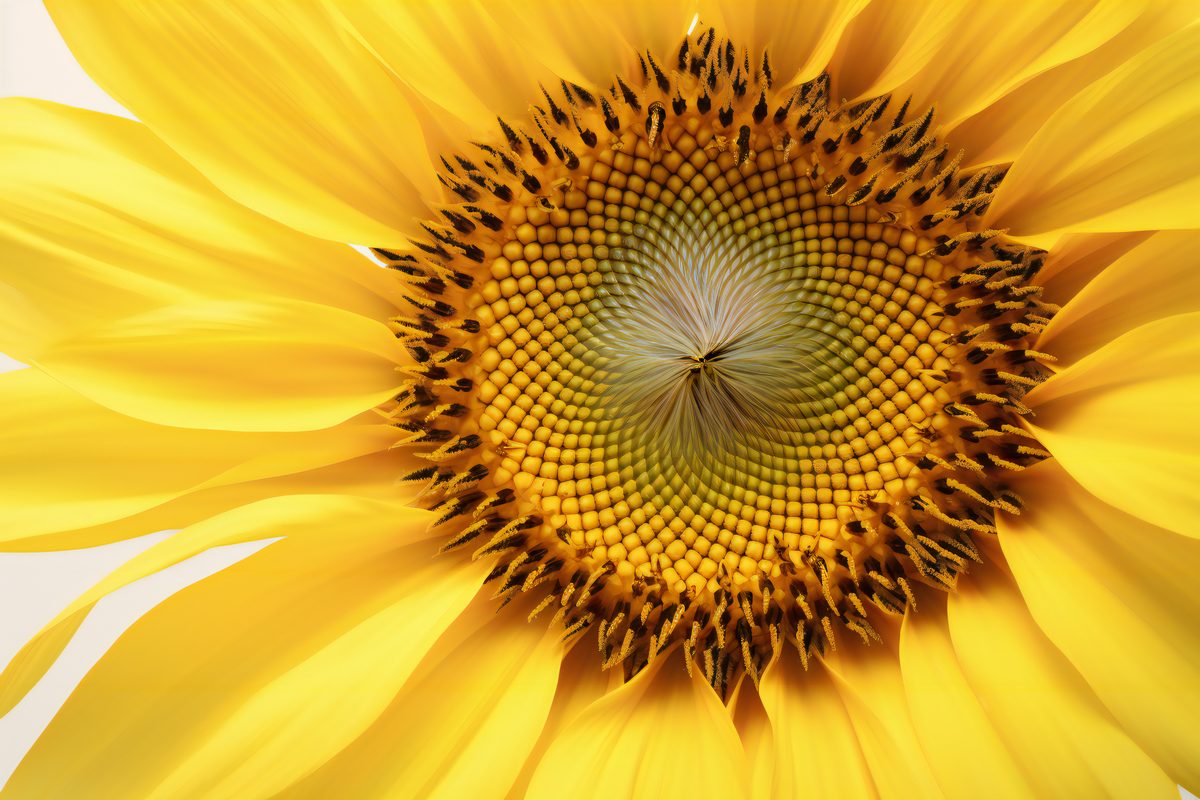 Close-up of a beautiful sunflower flower on a studio background
