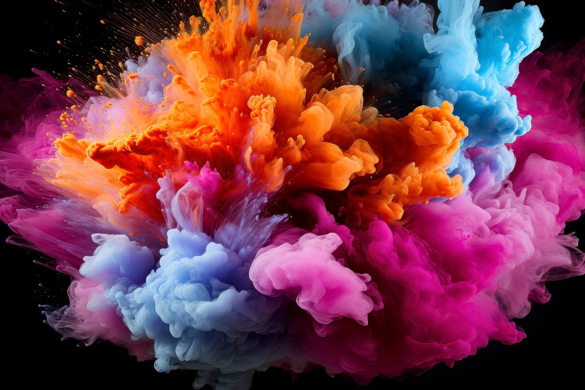 Colored Powder Explosion For Holi Fest