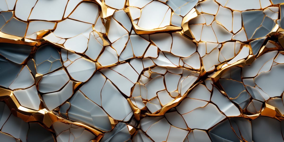 Elegant White and Gold Stone Backdrop