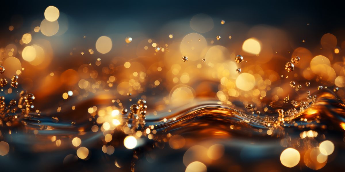 Gold and water blurred background