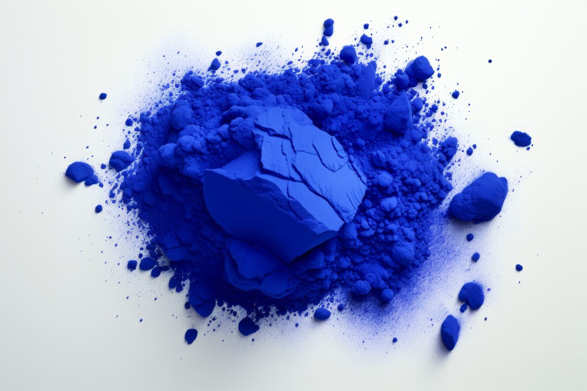 Holi Dark BluePowder over White Background