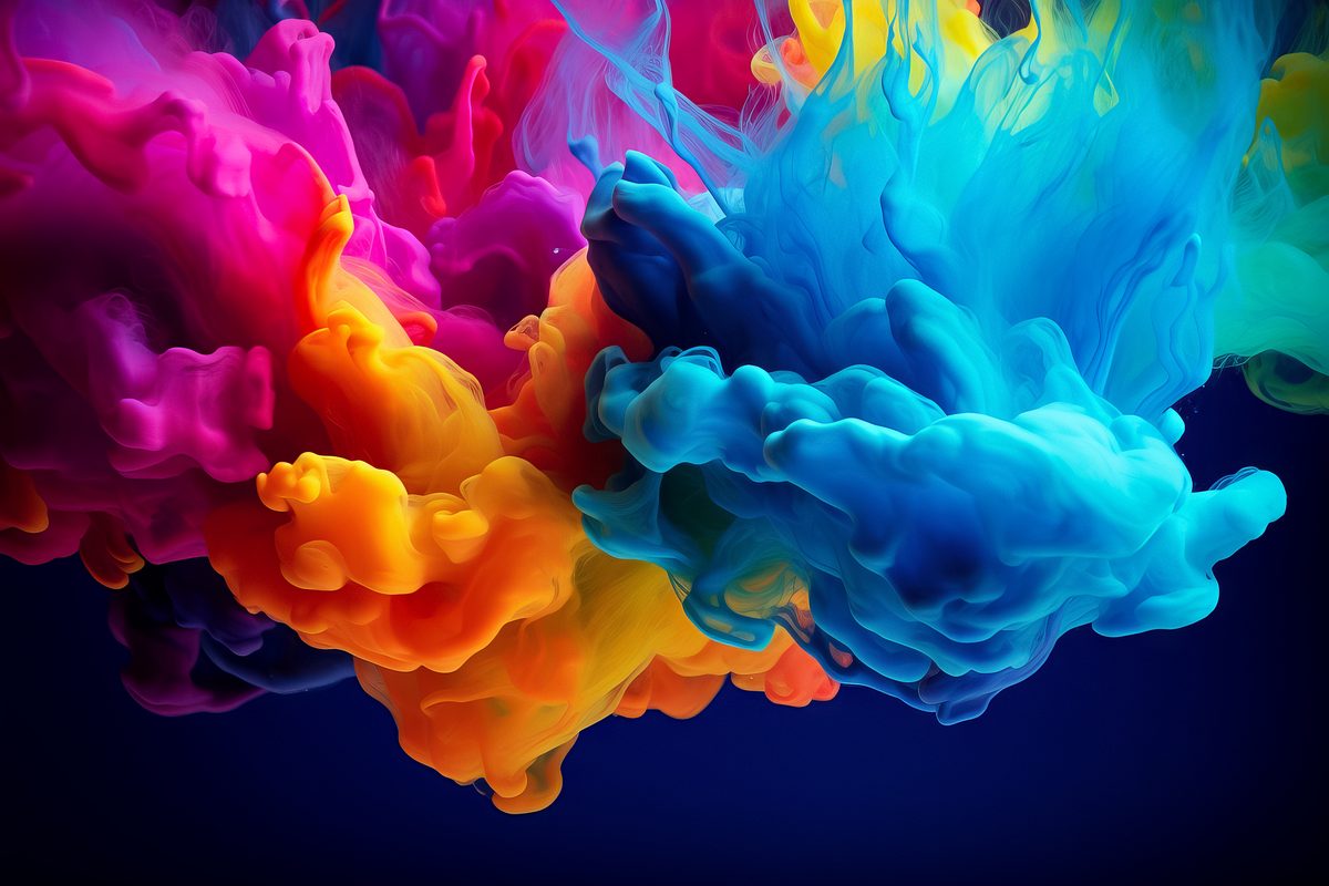 Holi Fest Beautiful Colored Powder Cloud