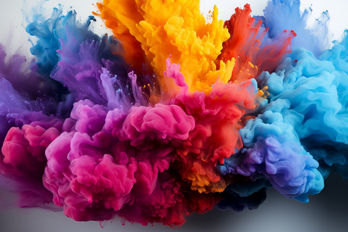 Holi Fest Colored Powder Explosion