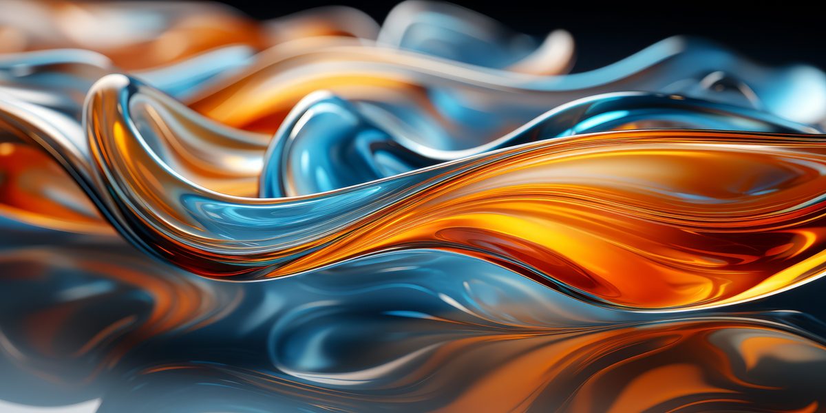 Macro Photography of Abstract Water Flow in Blue and Orange Tones