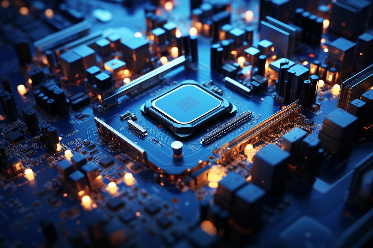 Motherboard Macro Photography with Rich Colors