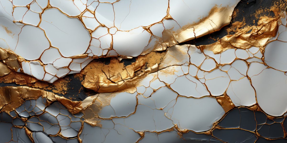 Opulent Gold and White Stone Texture
