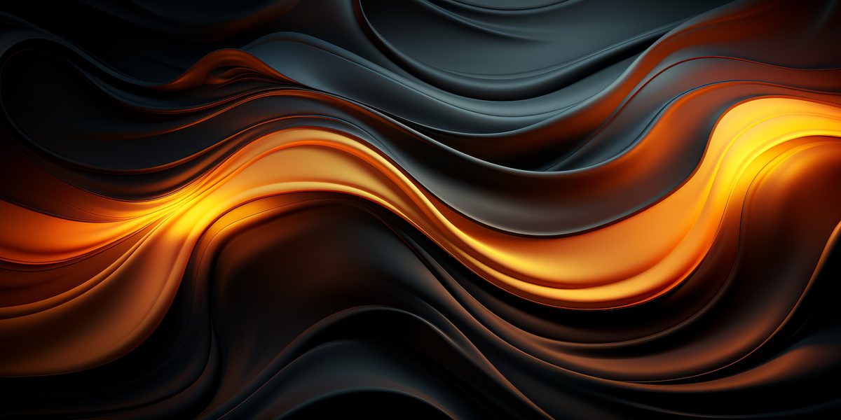 Orange and Black Abstract Wavy Background