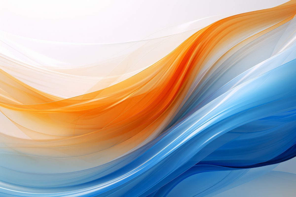 Orange and blue moving abstract background