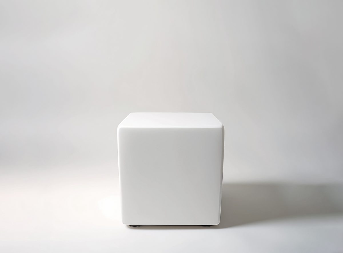 Simple white empty podium for product presentation on a white background