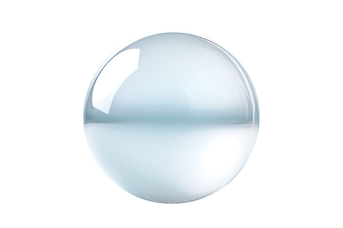 Transparent Glass Bubble Isolated on White Background