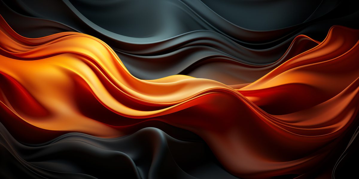 Vivid Orange and Wavy Black Abstractions