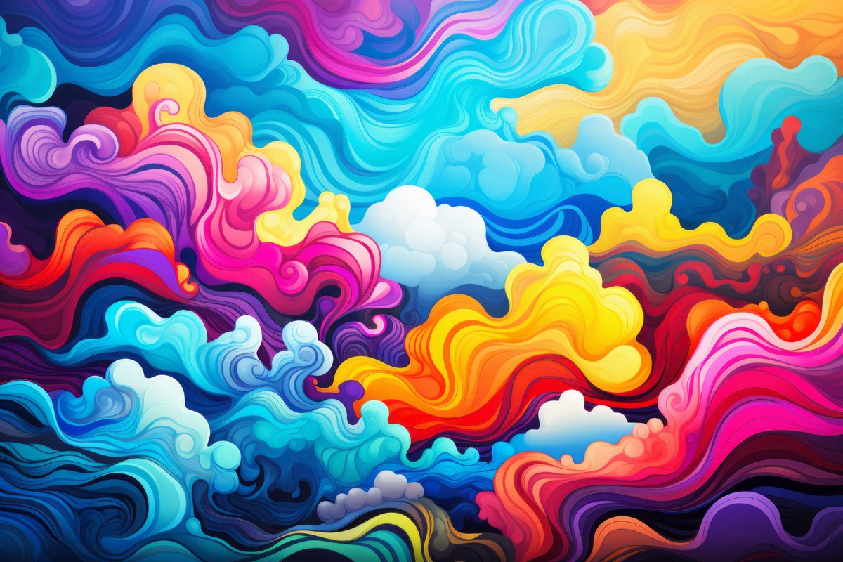Wave background of a flat colour palette