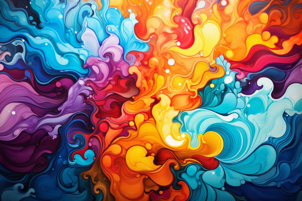 Wave background of a palette of flat colours