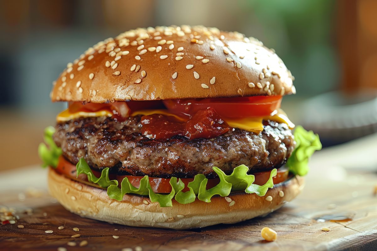 Clean Product Photo of a Hamburger