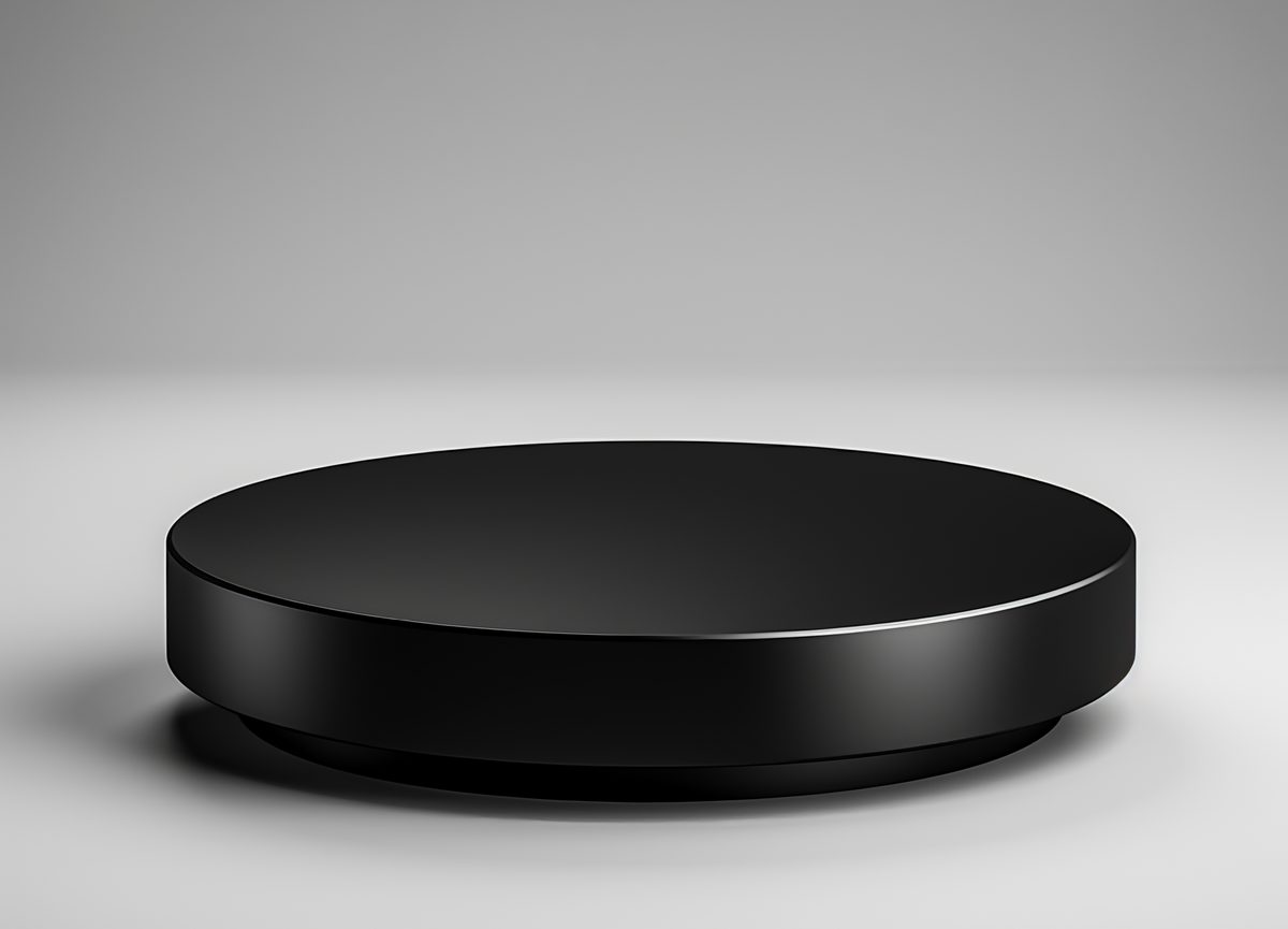 3D rendering of empty simple black podium for product display