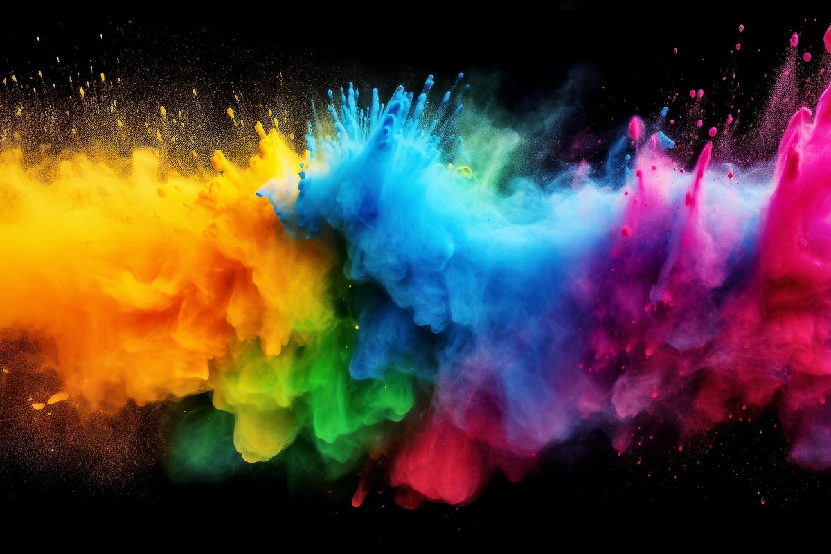 Beautiful Colored Dust Cloud for Holi
