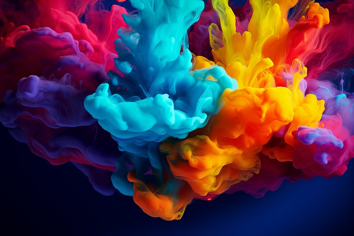 Beautiful Colored Powder Cloud for Holi