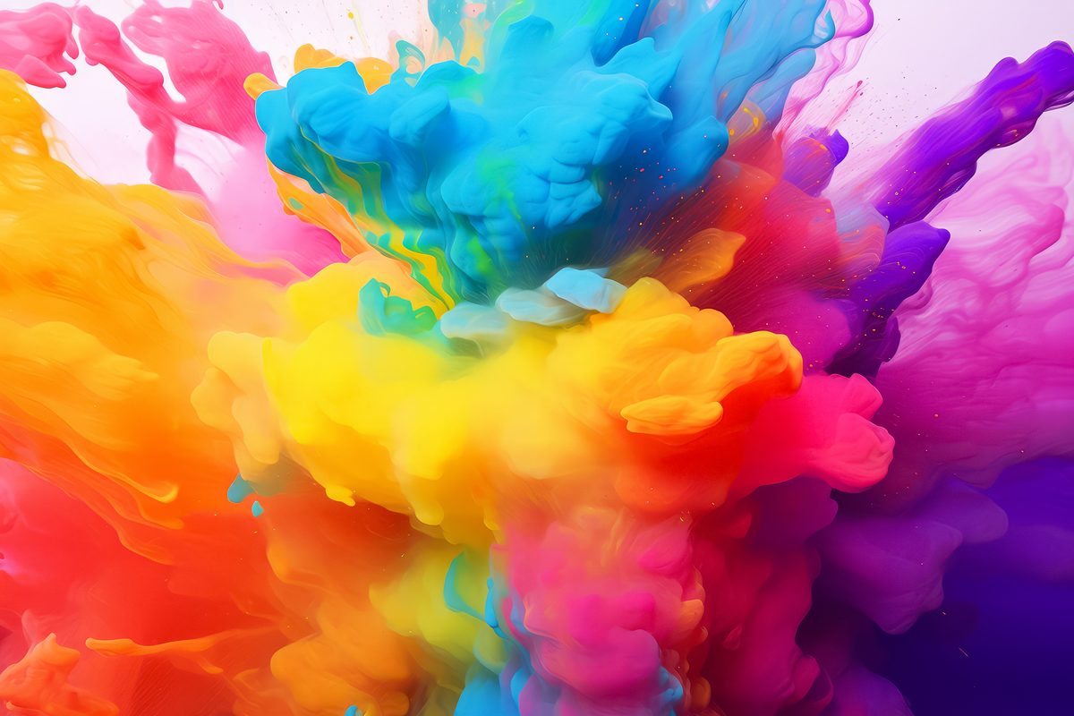 Beautiful Colored Powder Cloud for Holi Fest