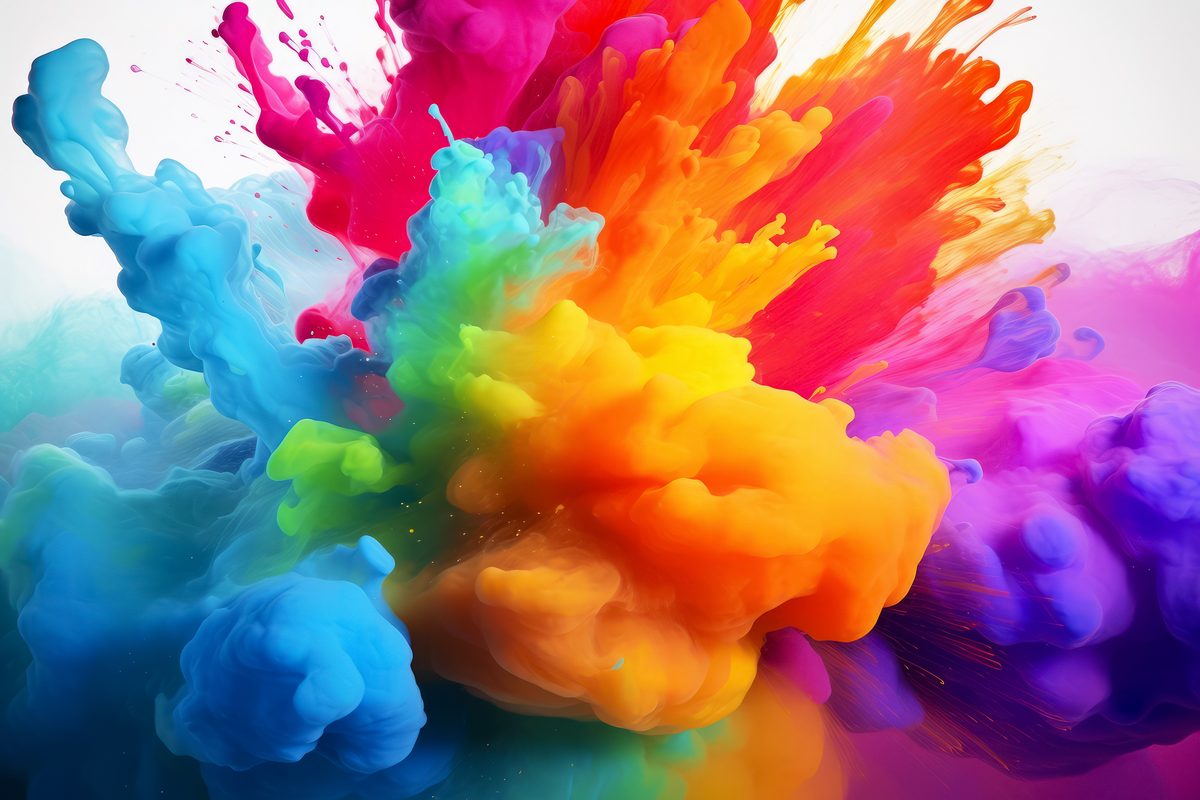 Beautiful Colored Powder Cloud for Holi Festival