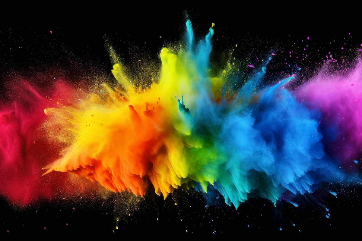 Beautiful Colored Powder Cloud for Holi Festivity