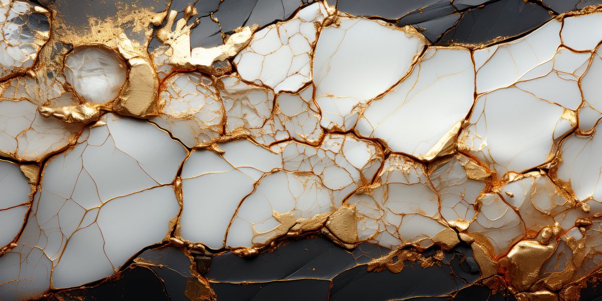Classic White and Gold Stone Backdrop