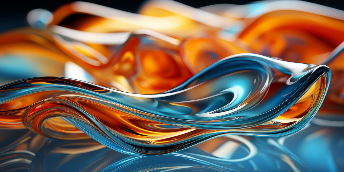 Close-Up Capture of Flowing Water in Blue and Orange Abstract