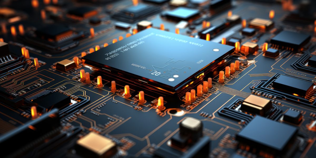 Close-Up Image of Computer Microchip