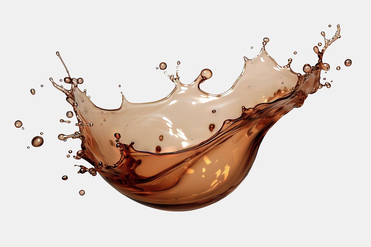 Drink splash isolated on white background