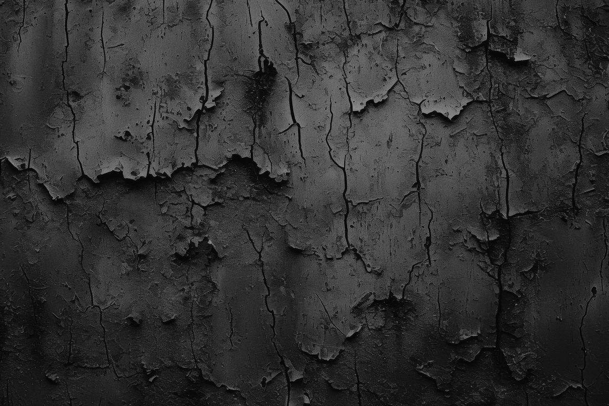 Grunge texture of rusted steel surface in black and white