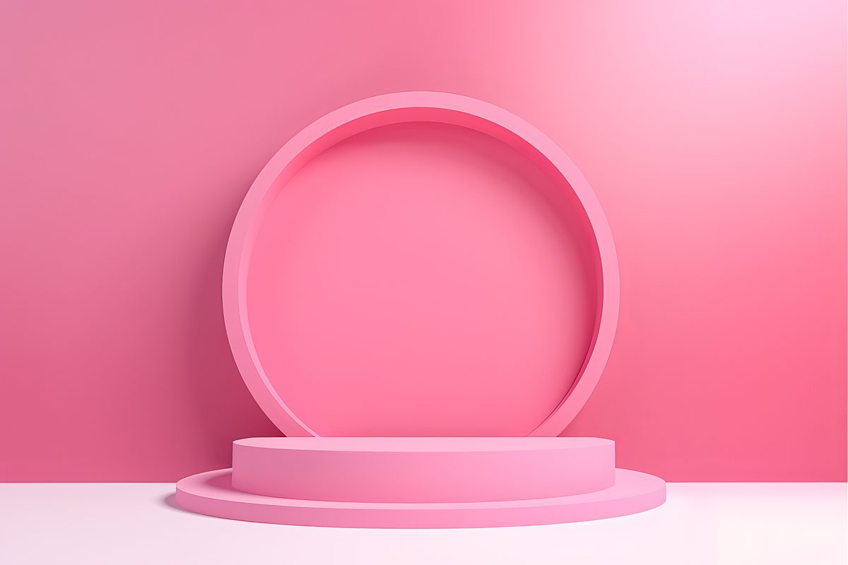 Intense pink empty podium for product presentation