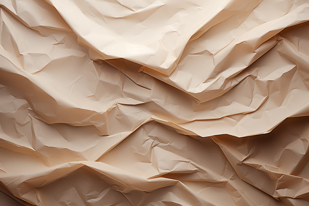 Light brown crumpled craft paper background
