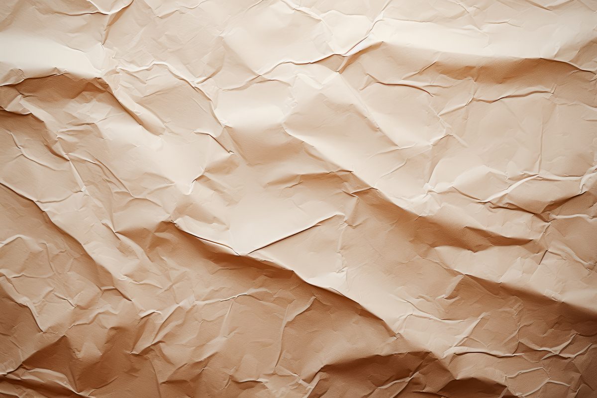 Light brown crumpled craft paper texture