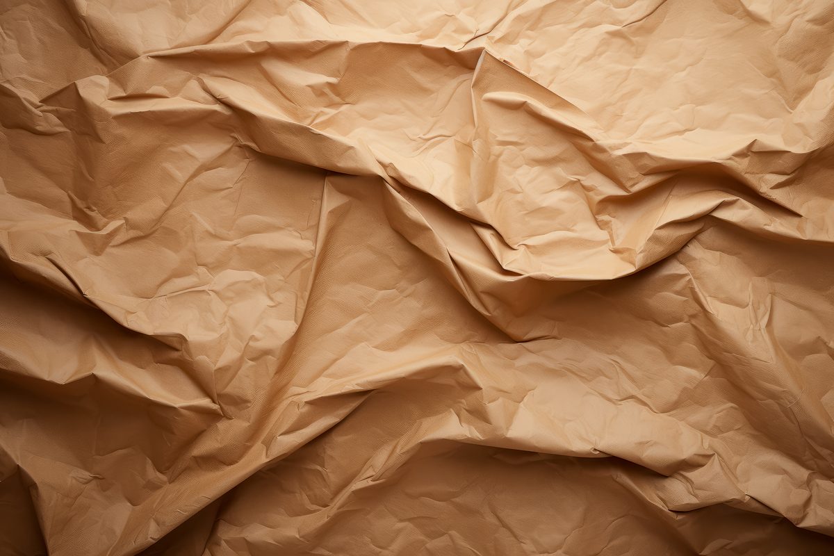 Photo of crumpled brown wrapping paper