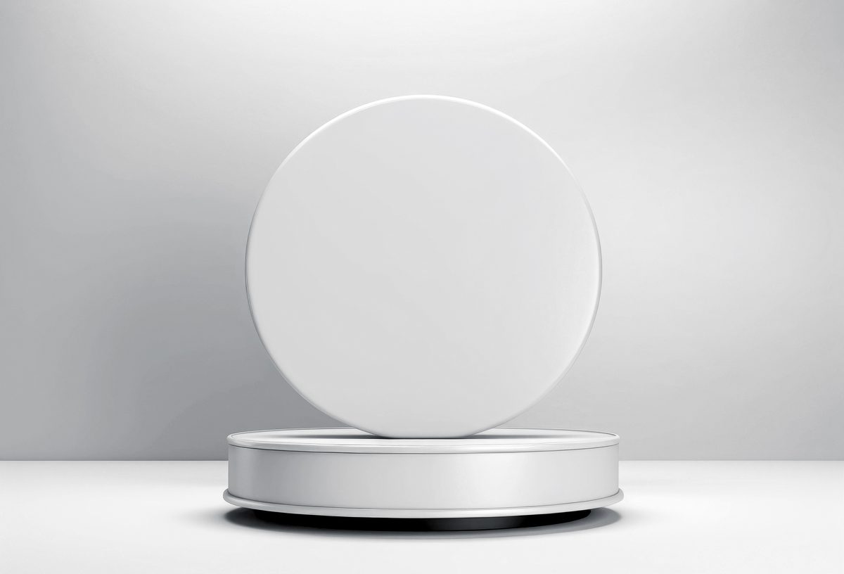 Round white empty podium for product presentation