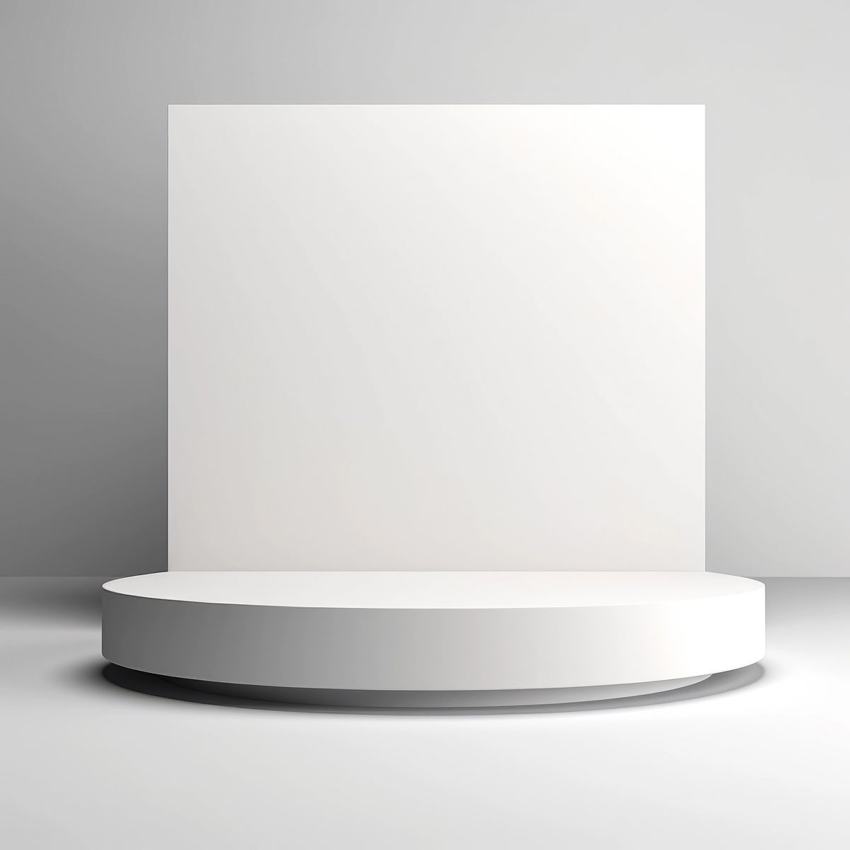Round white minimalist podium for product presentation