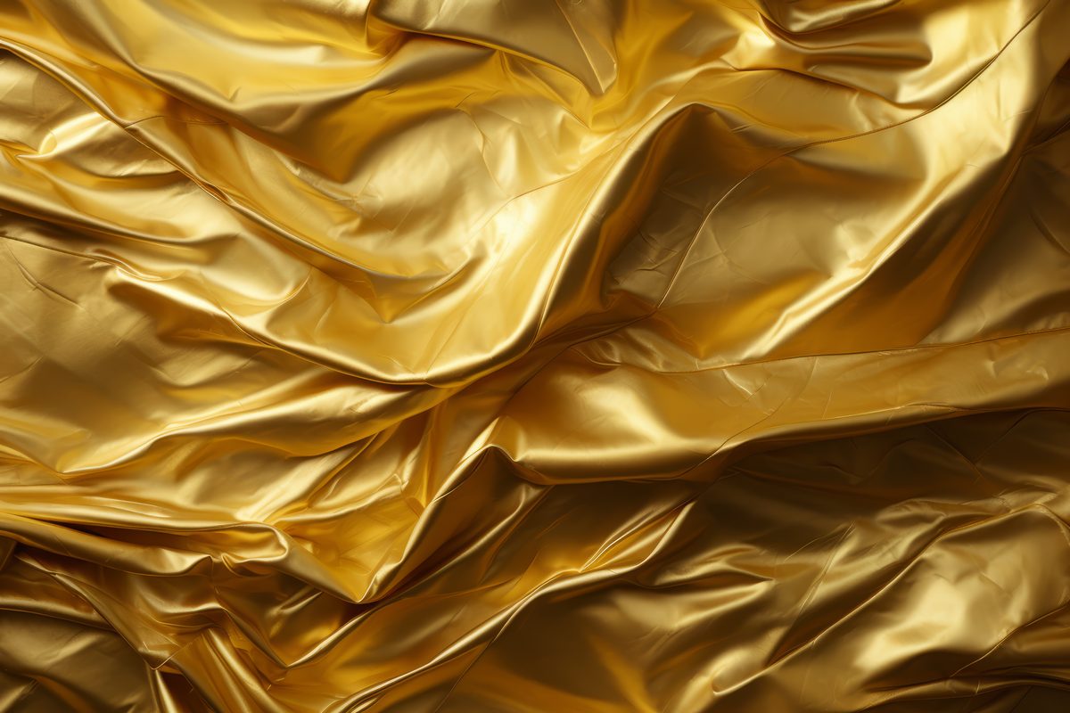 Shiny Golden Fabric Background