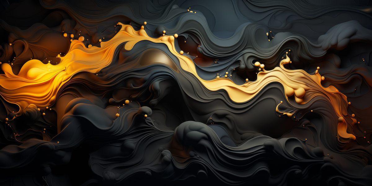 Wavy Abstract Black and Yellow Background