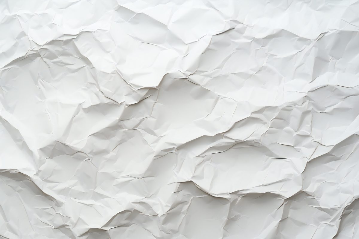White crumpled paper texture