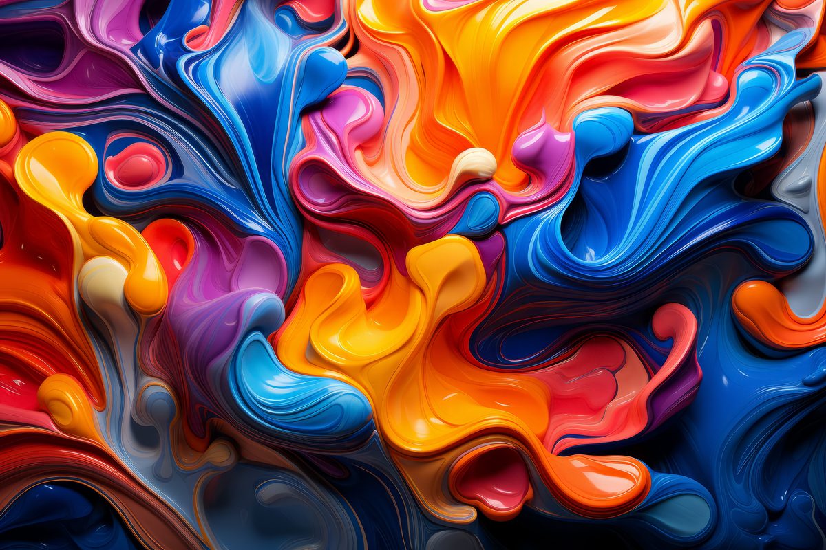 Abstract waving liquid texture plenty of bright colors