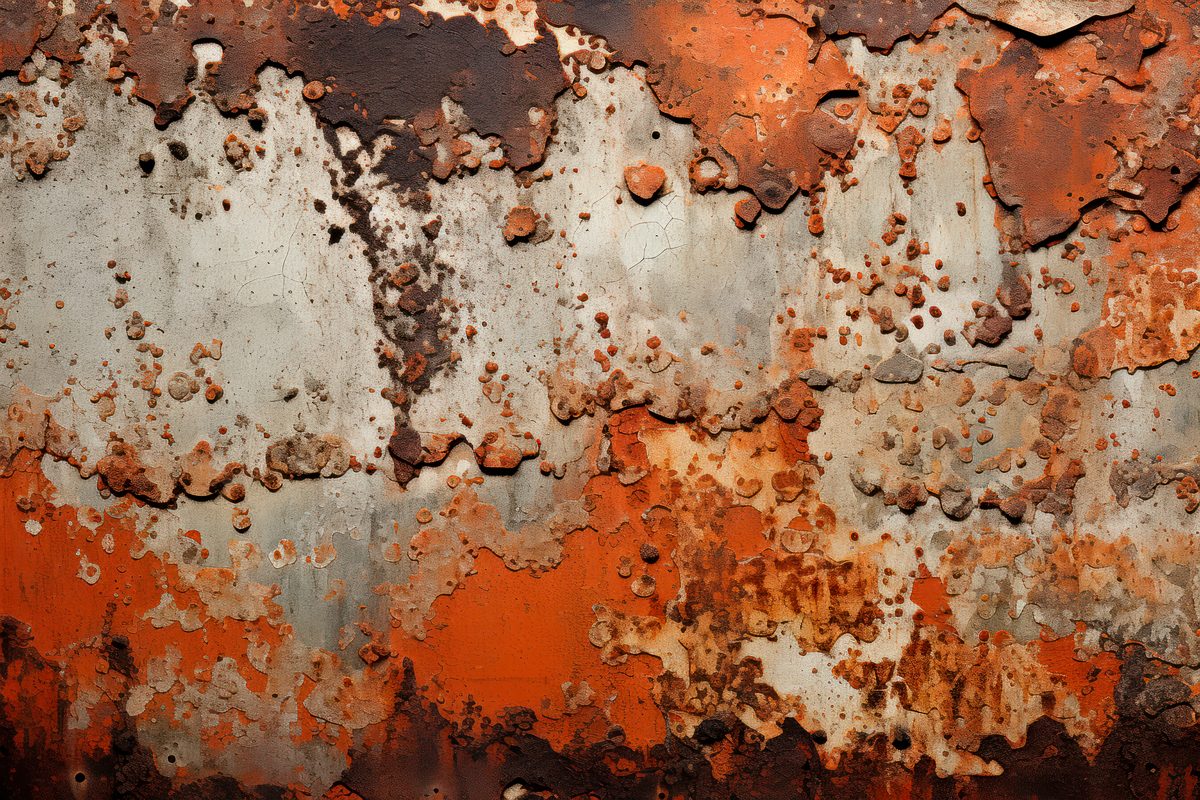 Cracked and rusted orange paint texture