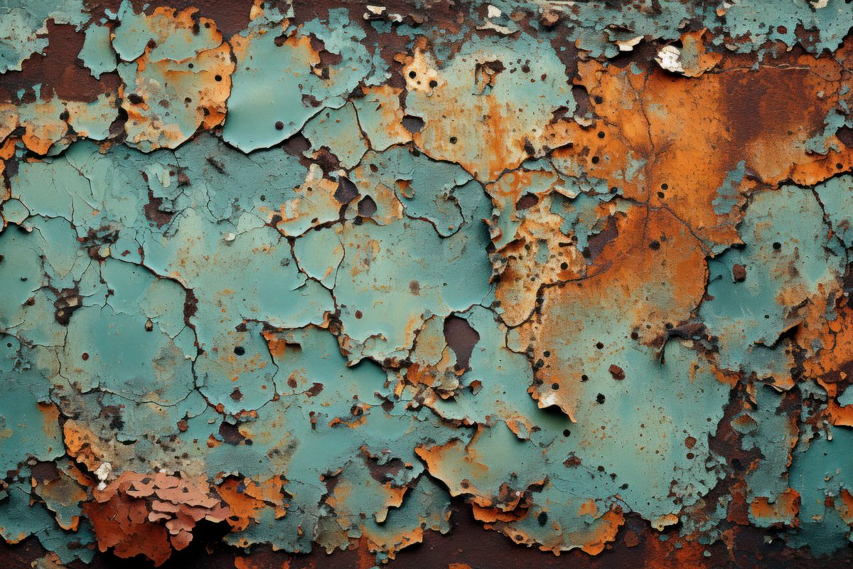 Cracked and rusted paint texture surface