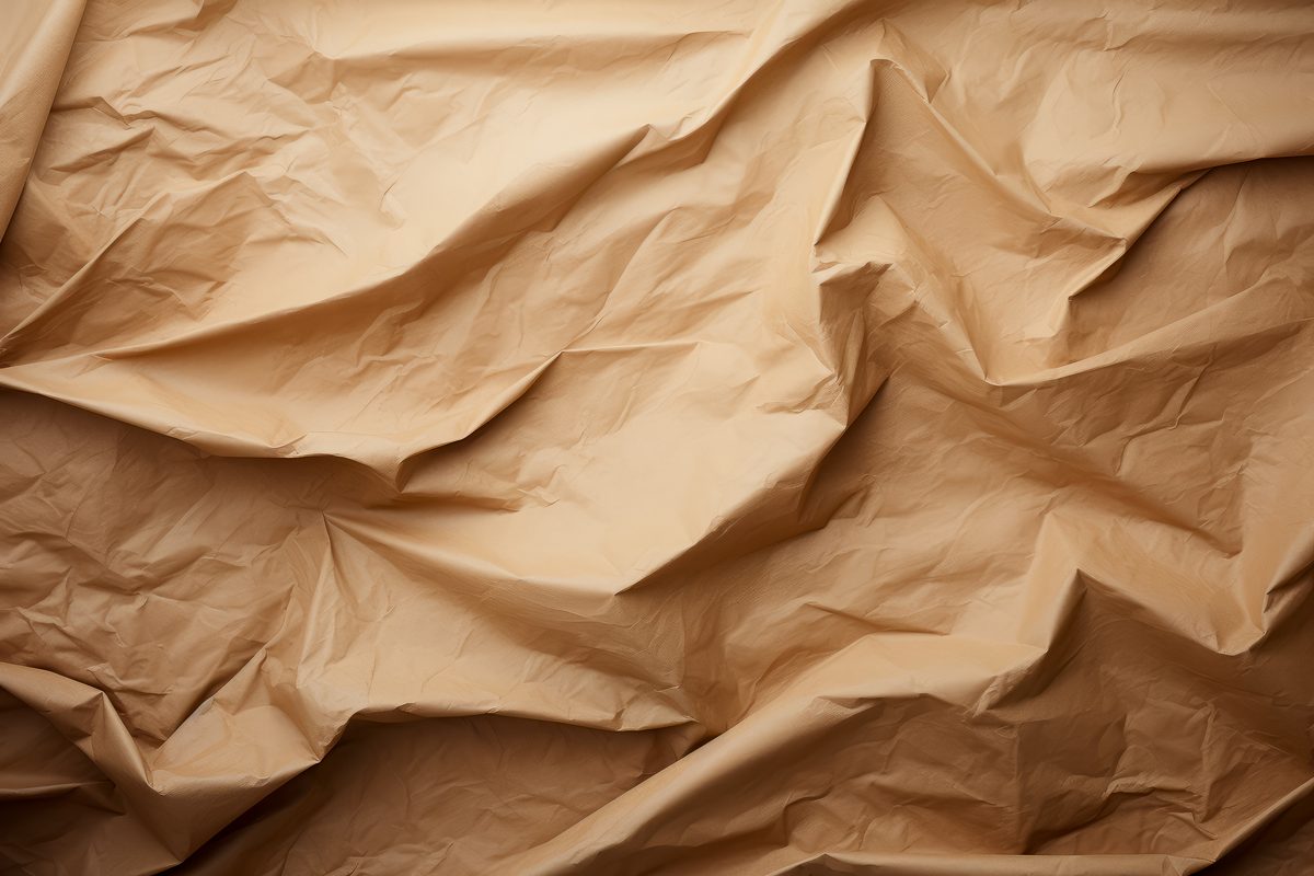 Crumpled brown wrapping paper texture