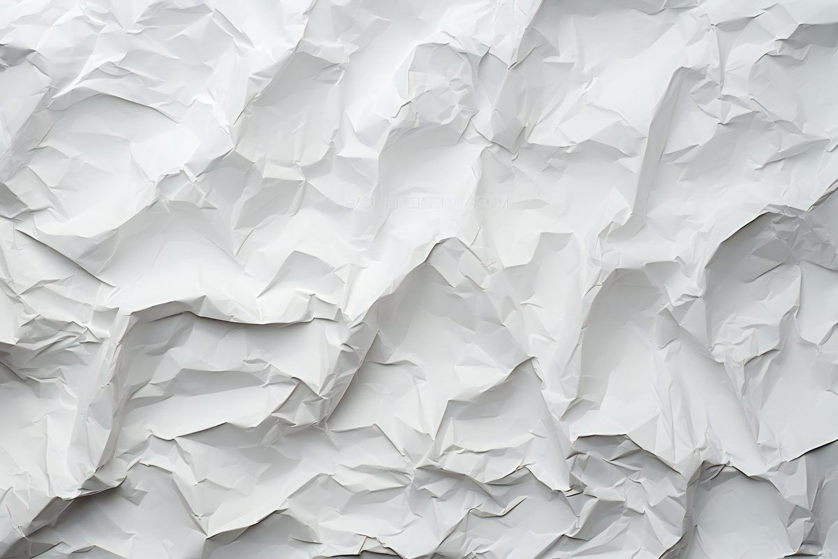 Crumpled white paper texture