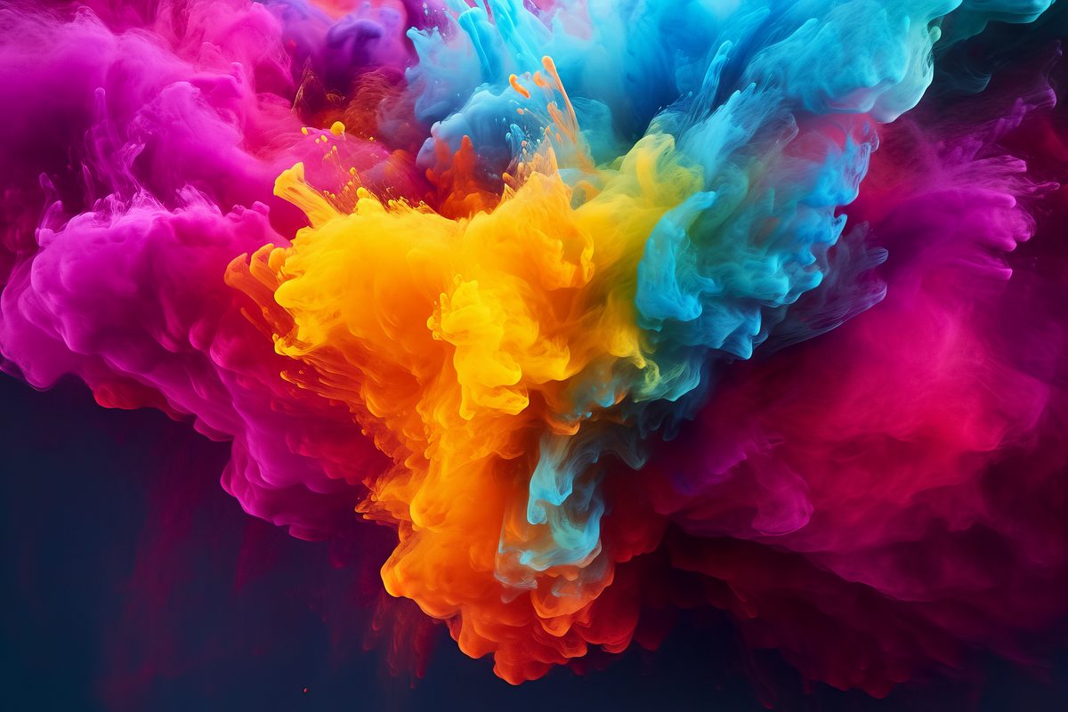Holi Festival Beautiful Colored Powder Cloud