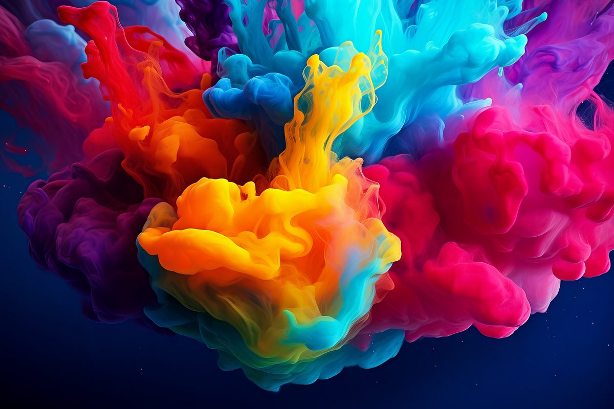 Holi Festival Colored Powder Cloud