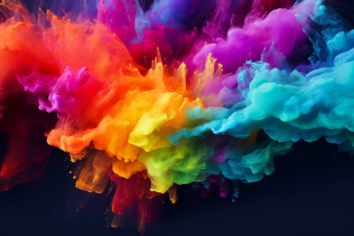 Holi Festivity Beautiful Colored Powder Cloud