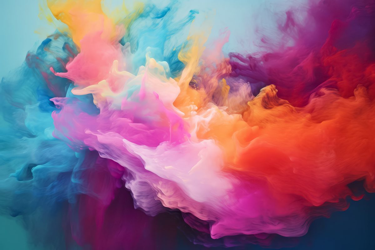 Holi Festivity Colored Powder Cloud